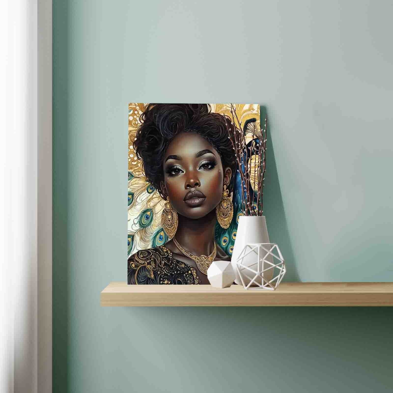 tucocoo-paint-by-numbers-peacock-queen-in-gold-malset-40x50 image 3