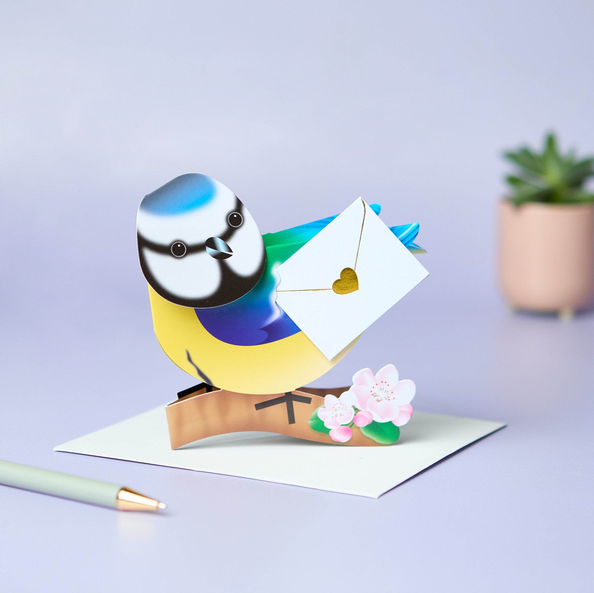 otter-house-special-delivery-bluetit-grusskarte-vogel-3d-effekt image 1