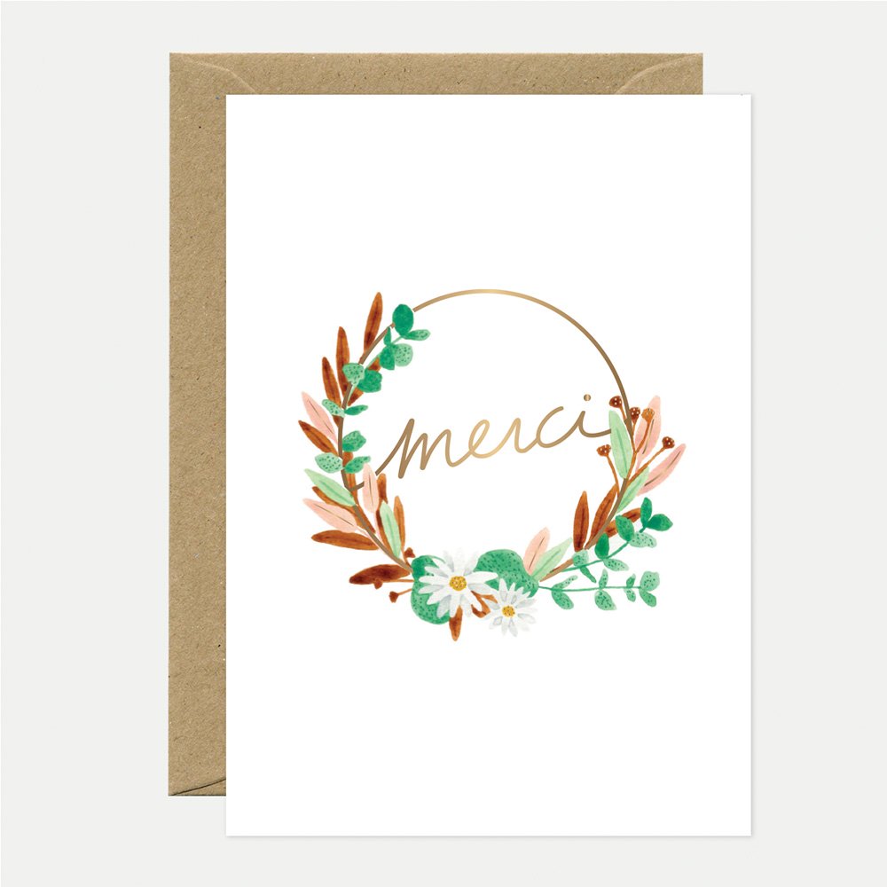 all-the-ways-to-say-merci-couronne-dankeskarte-goldfolie-a6 image 1