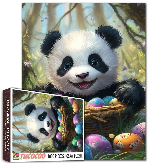 tucocoo-panda-easter-eggs-puzzle-1000-teile-ostern image 1