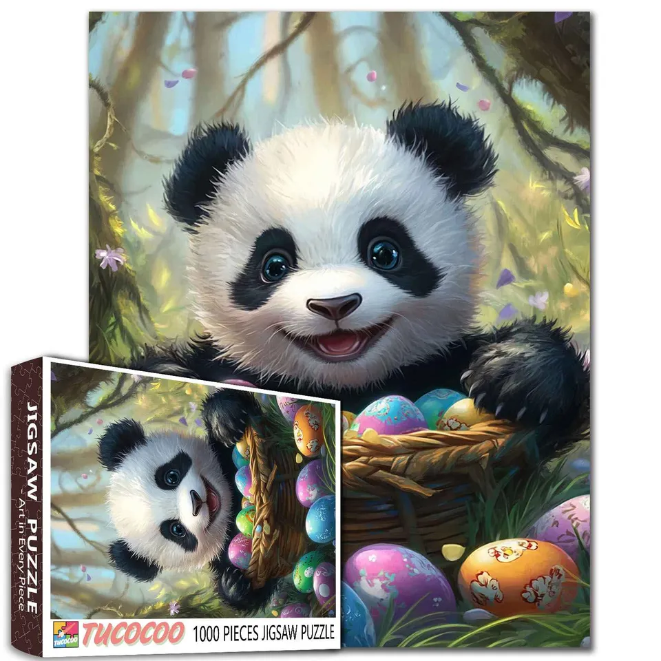 tucocoo-panda-easter-eggs-puzzle-1000-teile-ostern image 1
