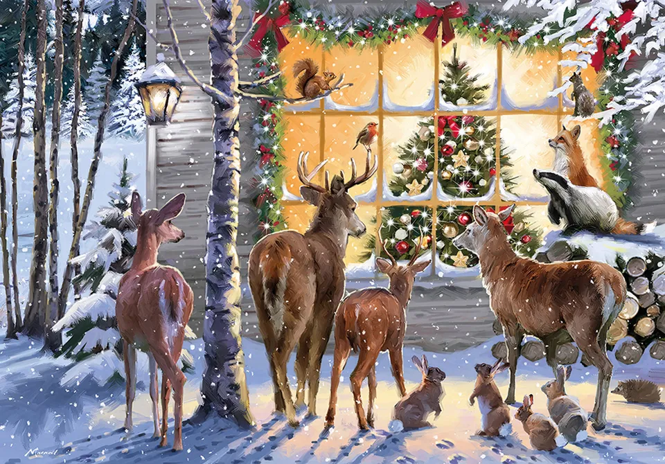 otter-house-christmas-visitors-puzzle-500-teile-weihnachten-winter image 1