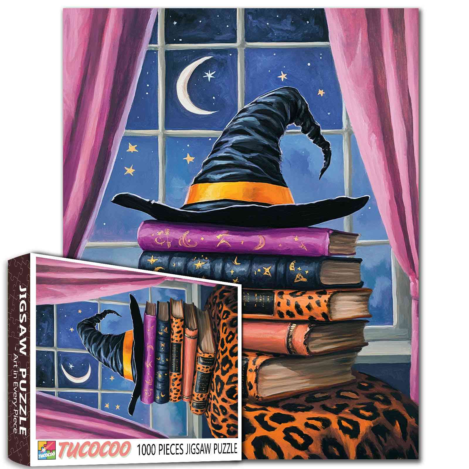 tucocoo-witch-hat-and-spell-books-puzzle-1000-teile image 1