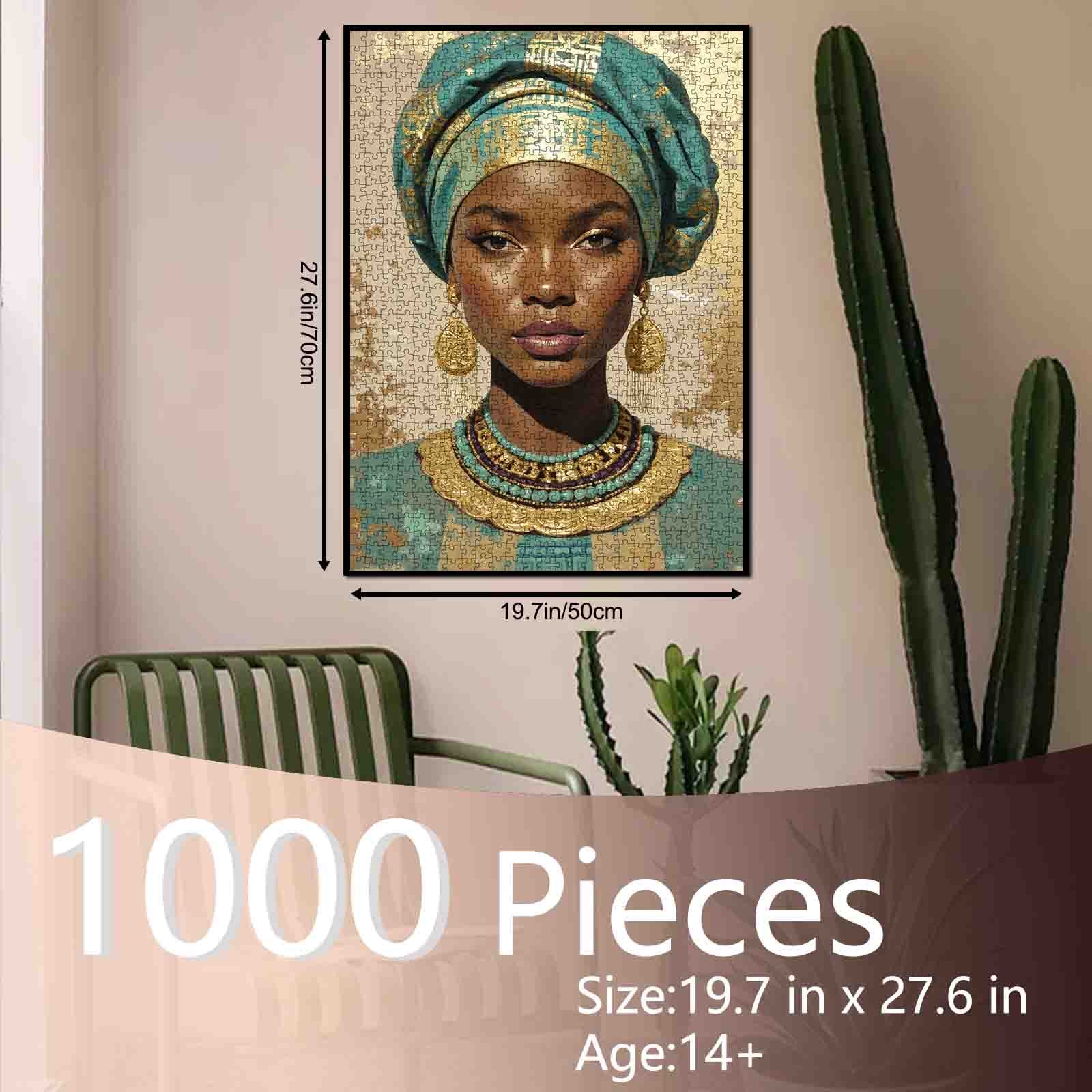 tucocoo-golden-grace-african-woman-puzzle-1000-teile-portrait image 5