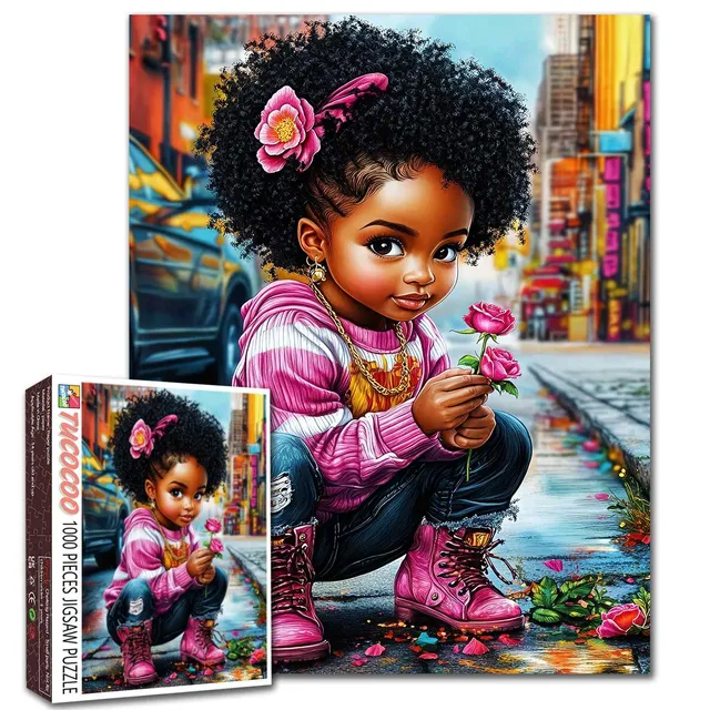tucocoo-street-style-flower-girl-puzzle-1000-teile-m-dchenmotiv image 1