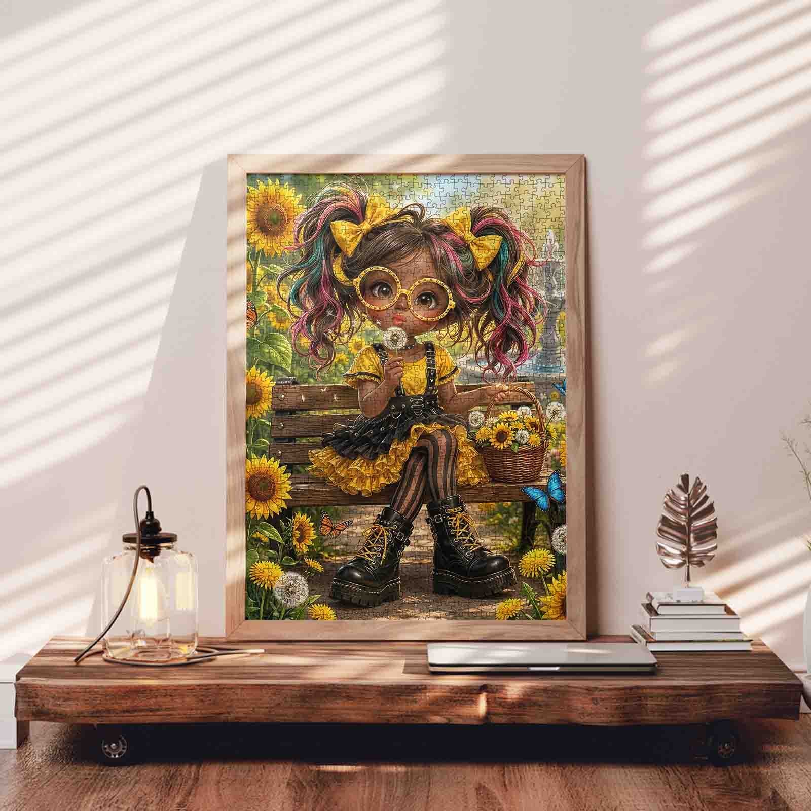 tucocoo-whimsical-sunflower-fashion-girl-puzzle-1000-teile image 3