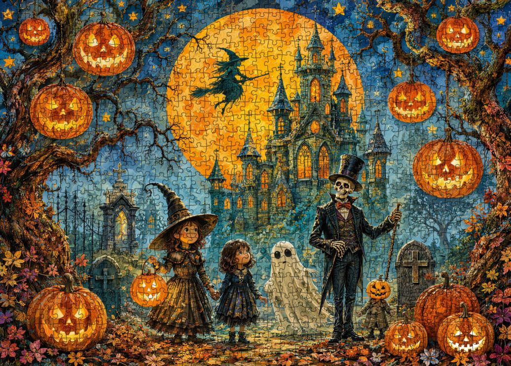 tucocoo-jigsaw-puzzles-moonlit-castle-puzzle-1000-teile-halloween image 2