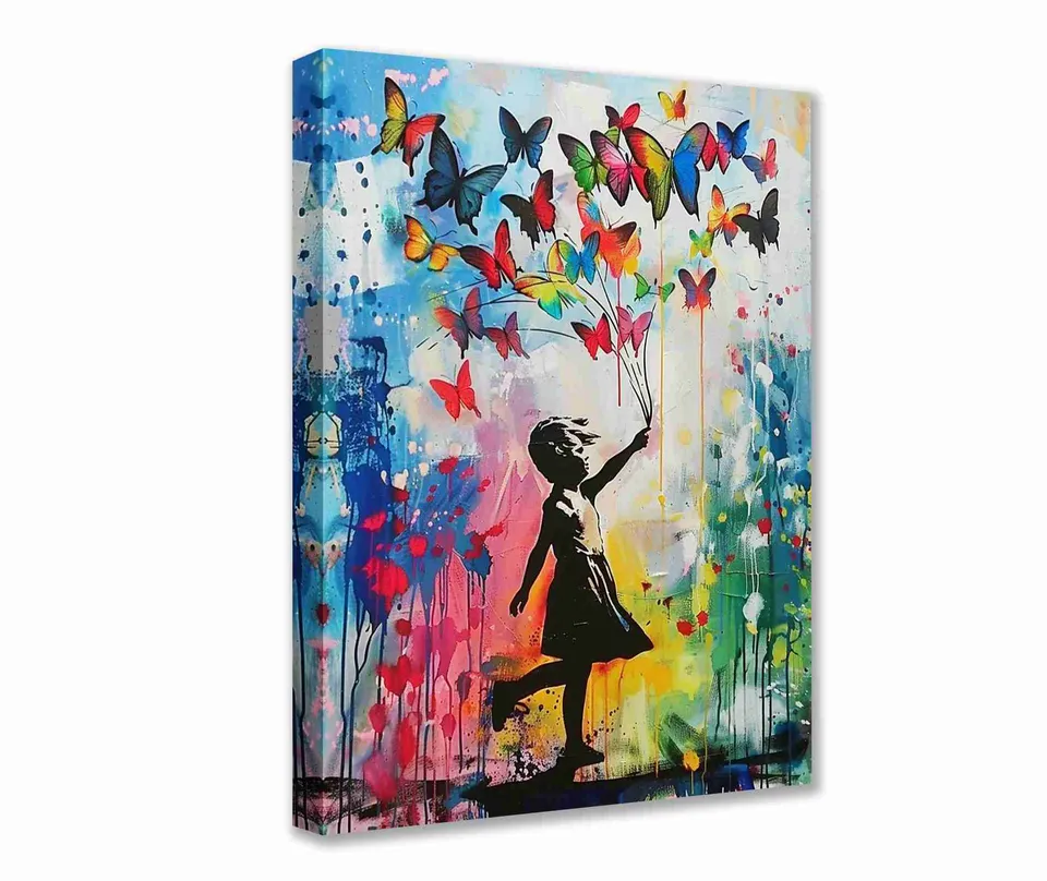 tucocoo-girl-with-butterfly-balloons-leinwandbild-40x50-ungerahmt image 1
