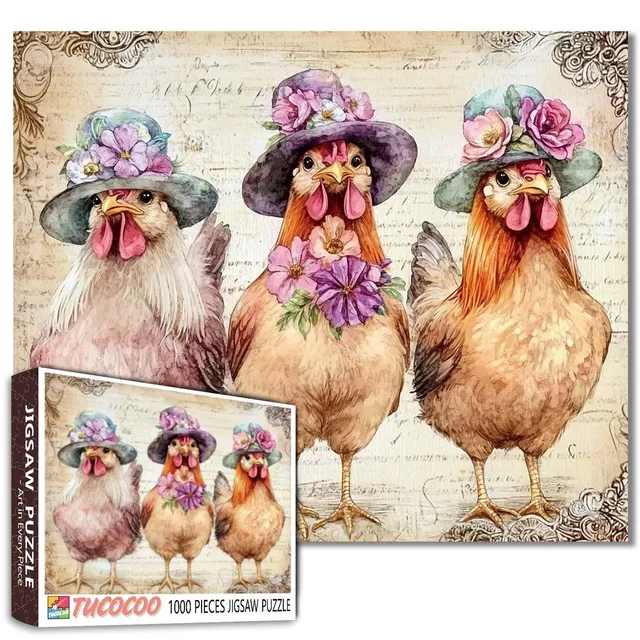 tucocoo-floral-hat-chickens-puzzle-1000-teile-h-hner image 1