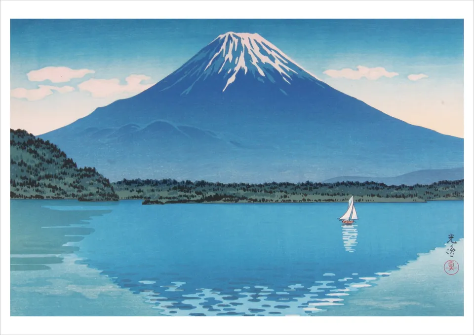 pomegranate-postcards-tsuchiya-koitsu-shojin-lake-postkarte image 1
