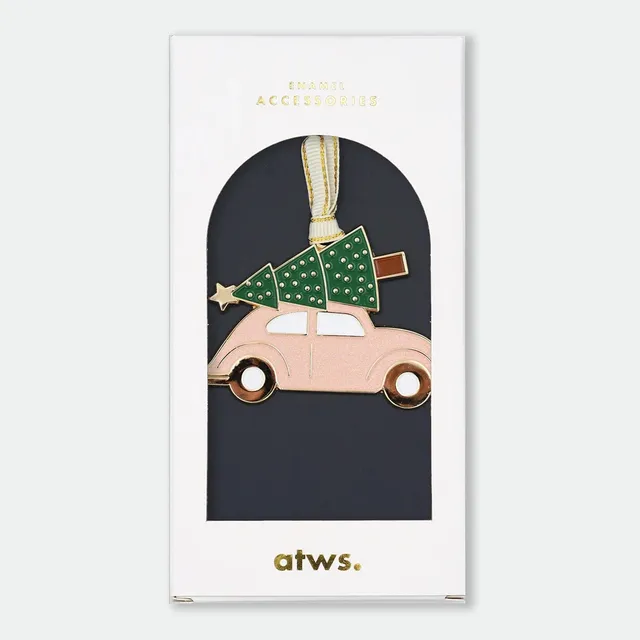 all-the-ways-to-say-christmas-car-christbaumschmuck-auto-rosa-70mm image 1