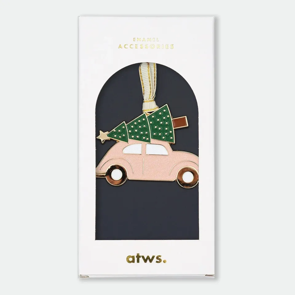 all-the-ways-to-say-christmas-car-christbaumschmuck-auto-rosa-70mm image 1