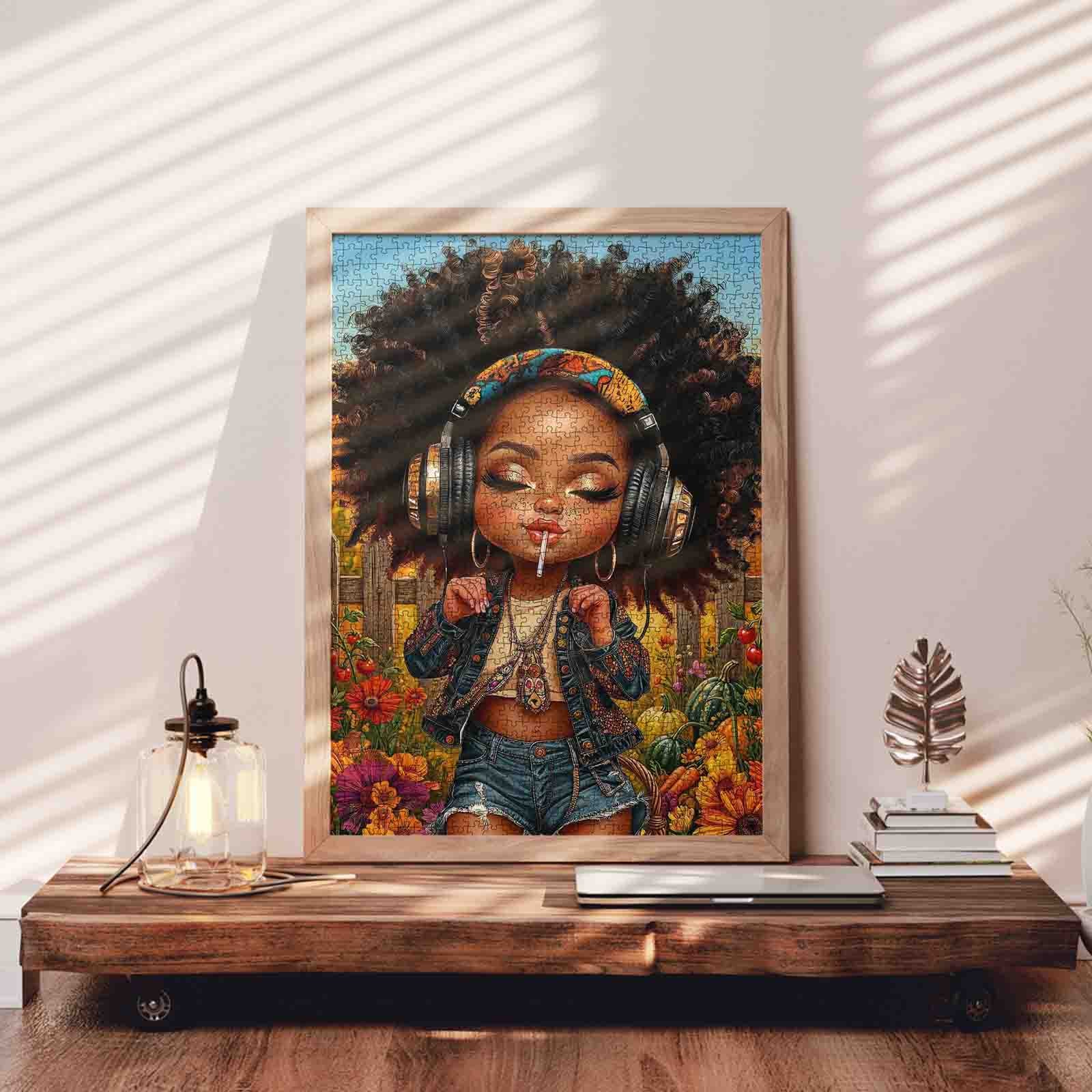 tucocoo-afro-girl-autumn-garden-puzzle-1000-teile-musik image 3