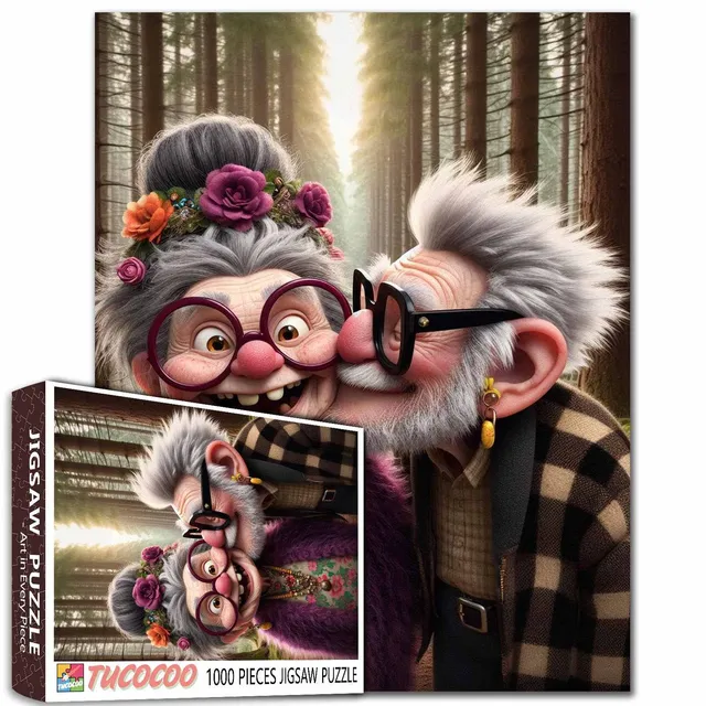 tucocoo-sweet-forest-kiss-puzzle-1000-teile-seniorenpaar image 1