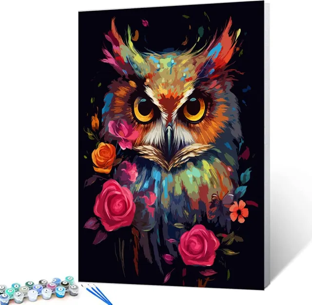tucocoo-abstract-owl-portrait-malen-nach-zahlen-40x50-eule image 1