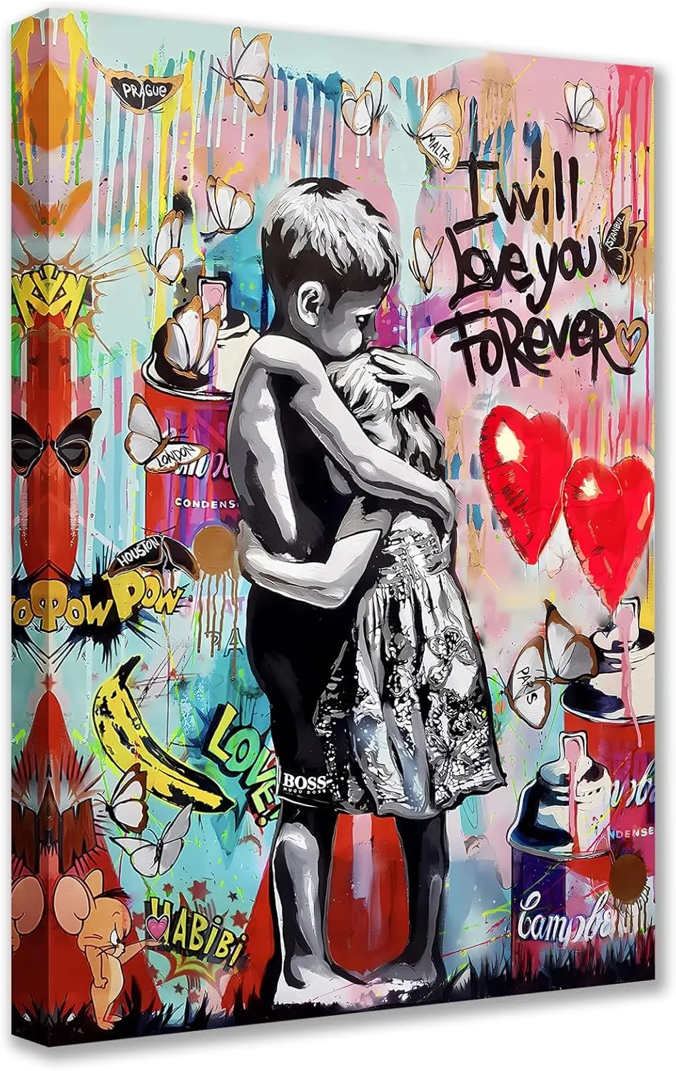 tucocoo-banksy-little-boy-and-girl-leinwandbild-30x40cm image 1