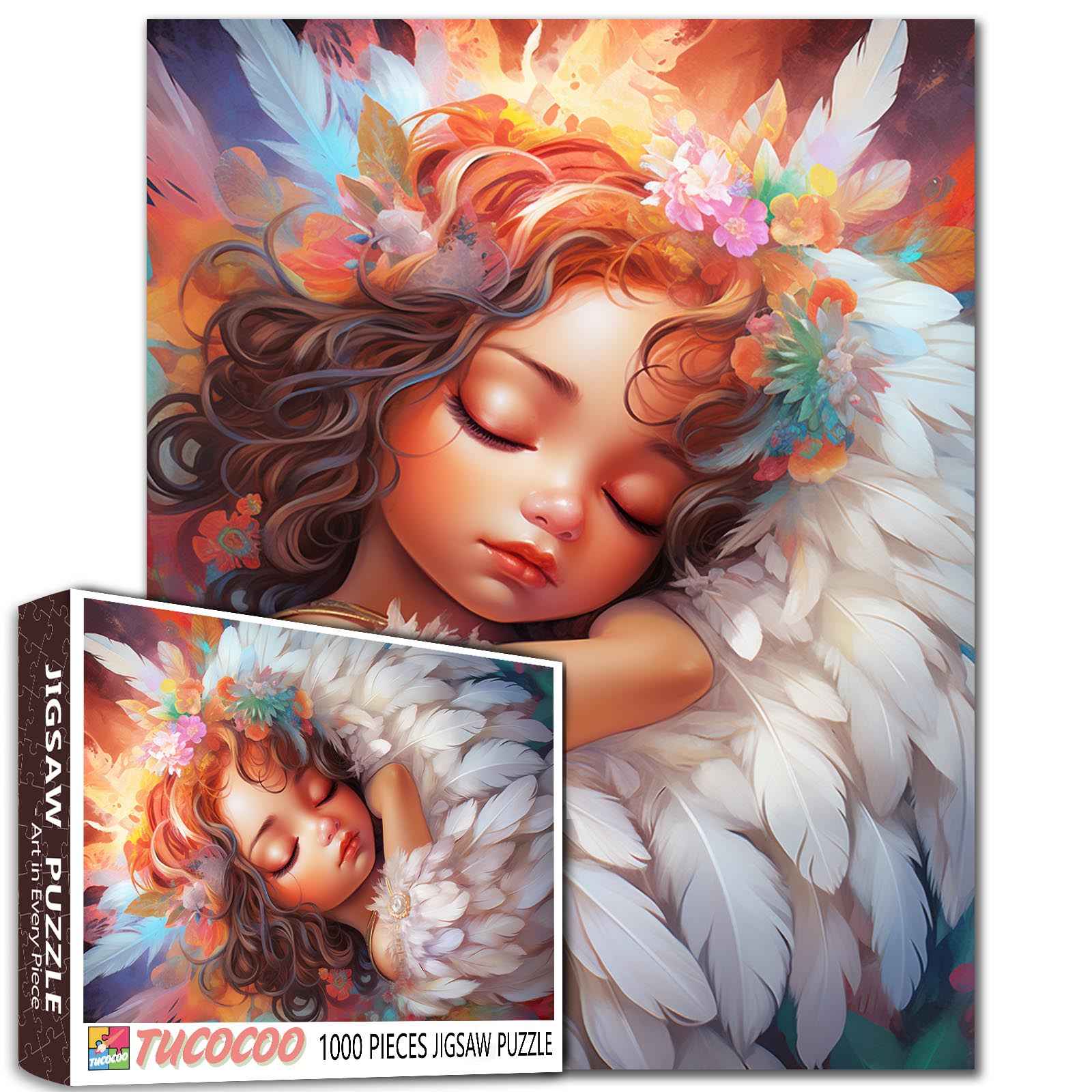 tucocoo-angel-in-feathers-puzzle-1000-teile-engel image 1