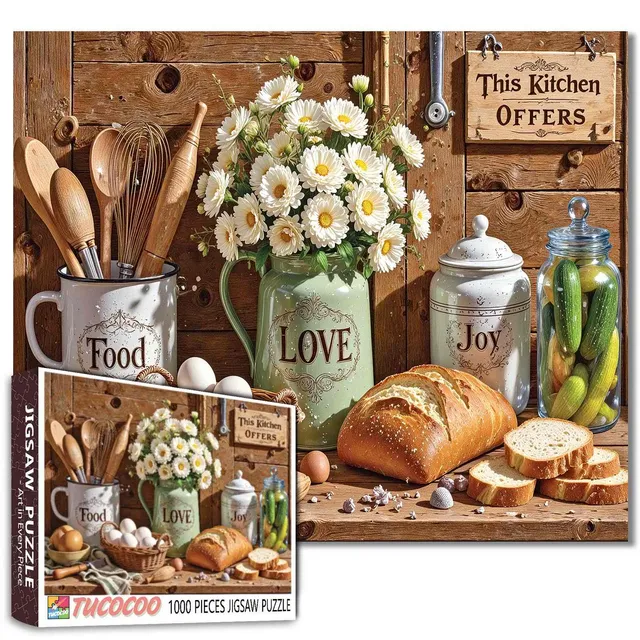tucocoo-rustic-kitchen-flowers-bread-puzzle-1000-teile-k-che image 1