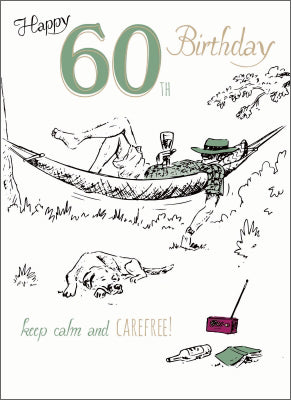 otter-house-young-at-heart-geburtstagskarte-60-mann-hammock-time image 1