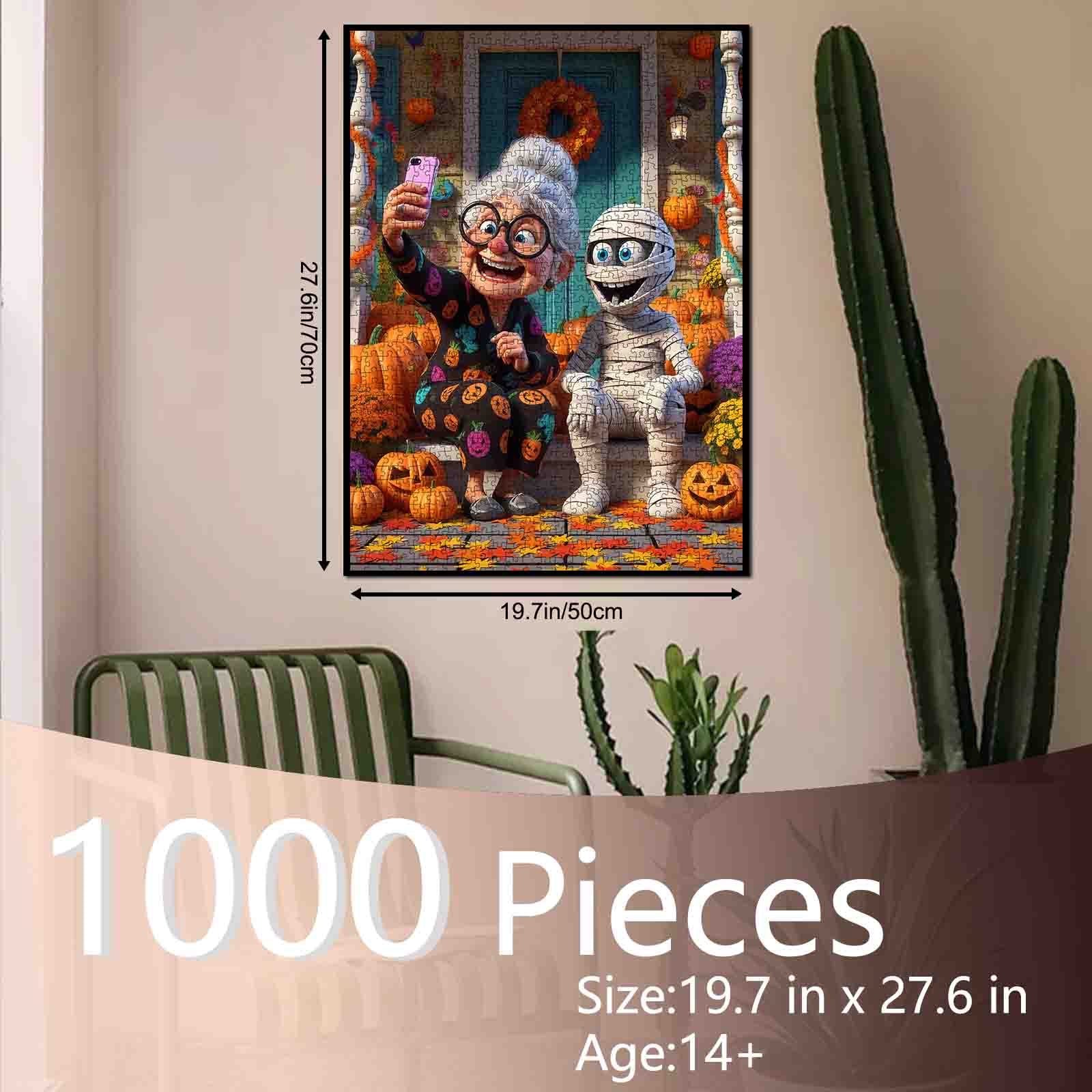 tucocoo-playful-granny-and-mummy-selfie-puzzle-1000-teile-halloween image 5
