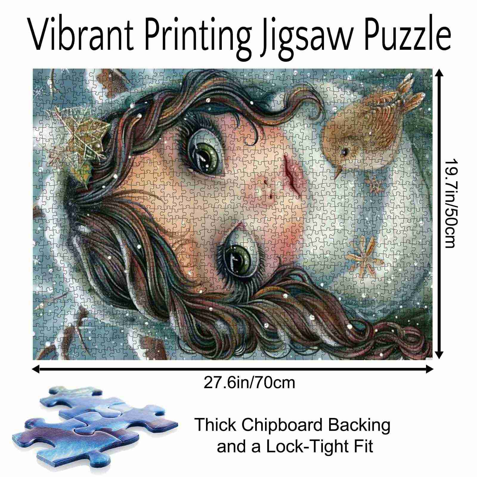 tucocoo-jigsaw-puzzles-snowy-girl-with-bird-puzzle-1000-teile-winter image 5