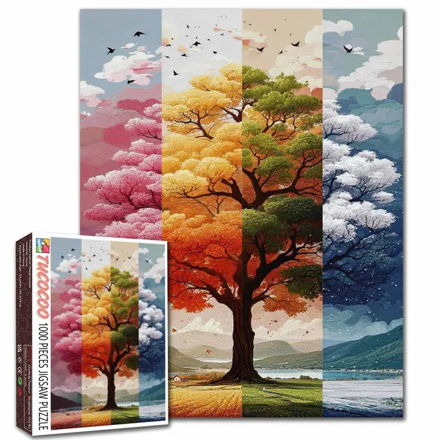 tucocoo-four-seasons-tree-puzzle-1000-teile-landschaft image 1