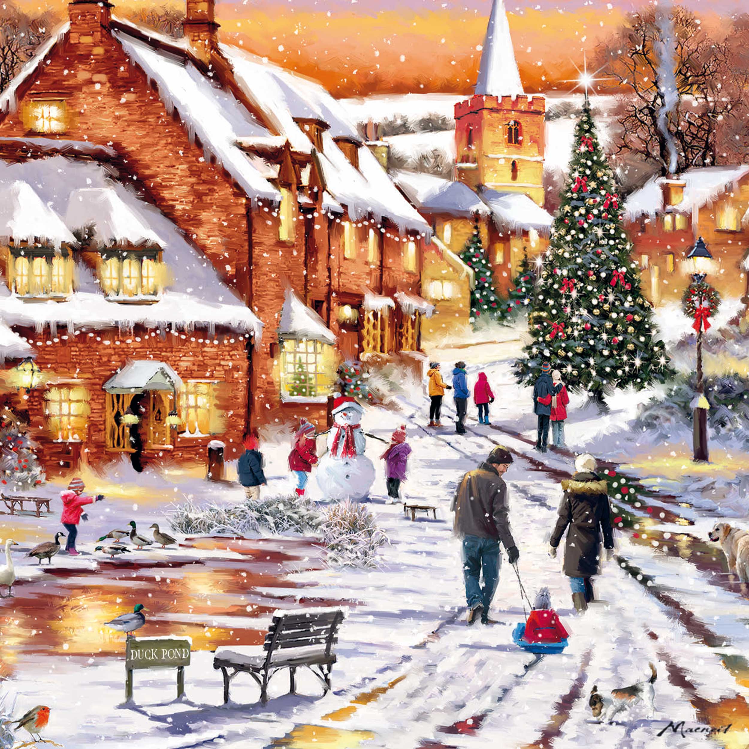 otter-house-christmas-weihnachtskarten-sunset-scene-sortiment-ohne-glitzer image 2