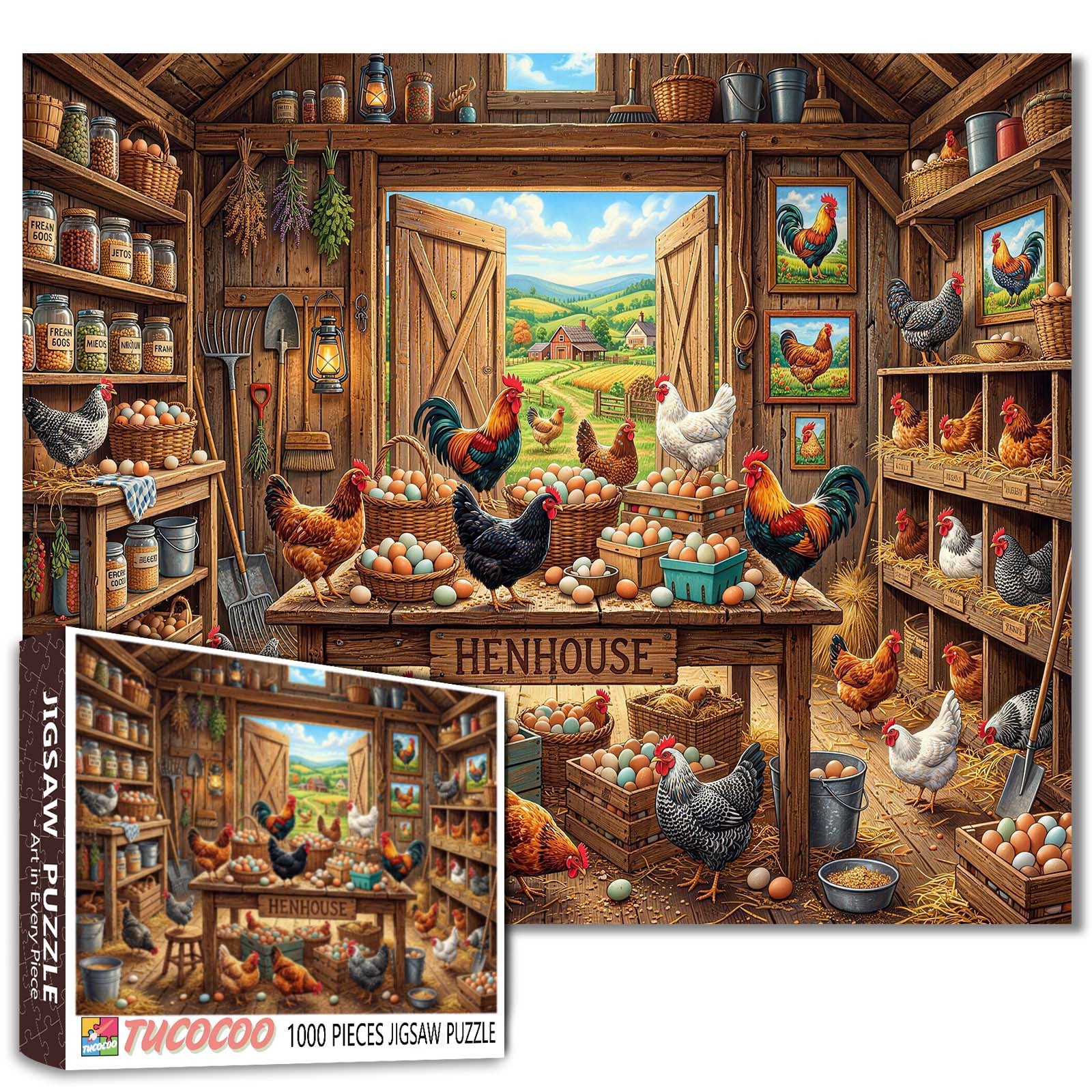 tucocoo-rustic-henhouse-farm-life-puzzle-1000-teile-h-hnerstall image 1