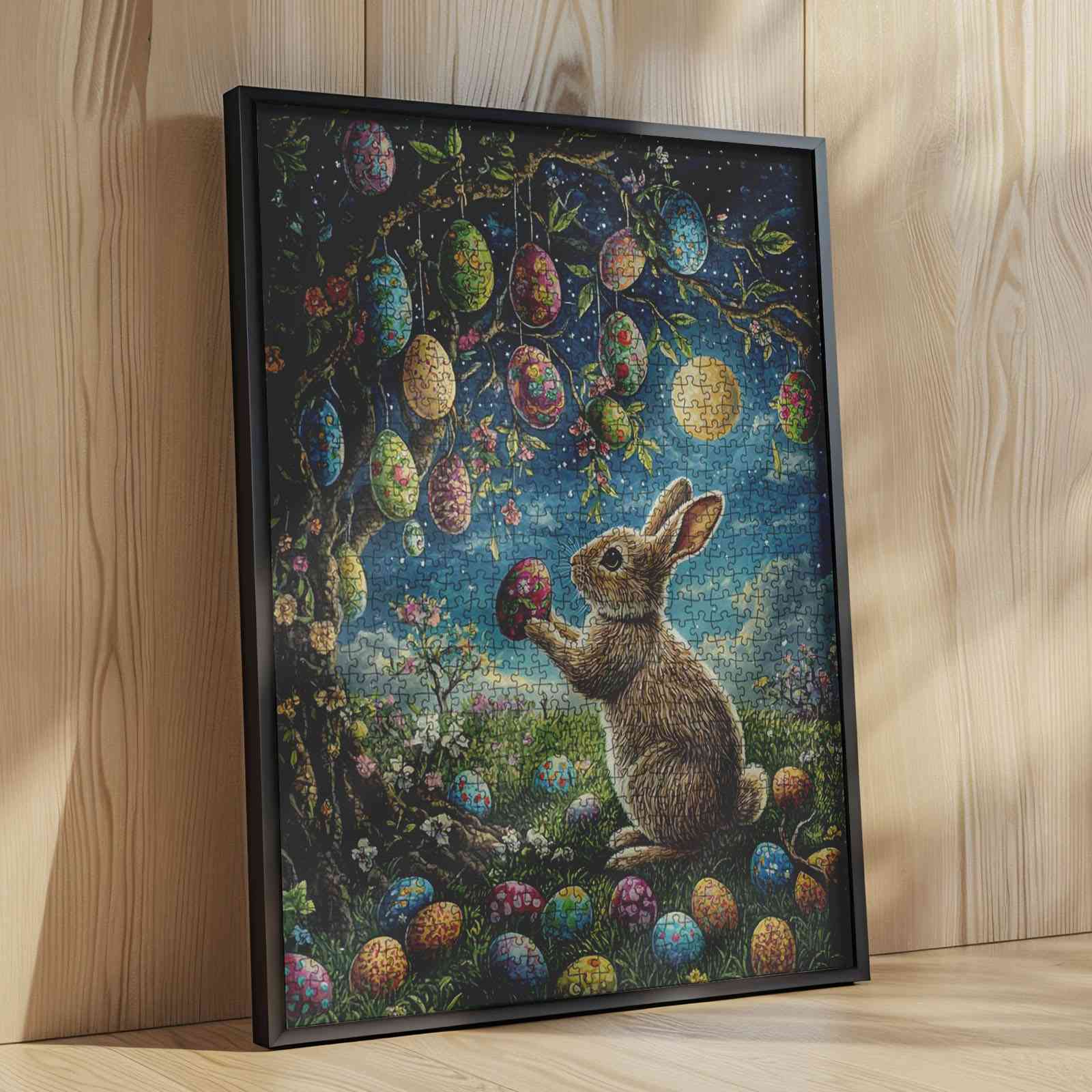 tucocoo-easter-bunny-and-the-hanging-eggs-puzzle-1000-teile-nacht image 2