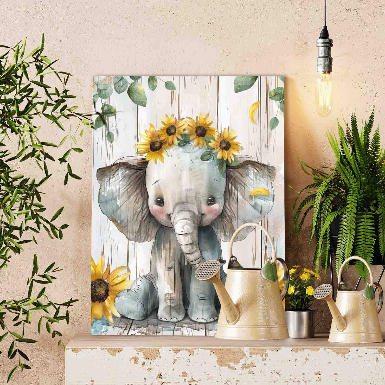 tucocoo-paint-by-numbers-malen-nach-zahlen-elefant-sonnenblumen-40x50 image 2