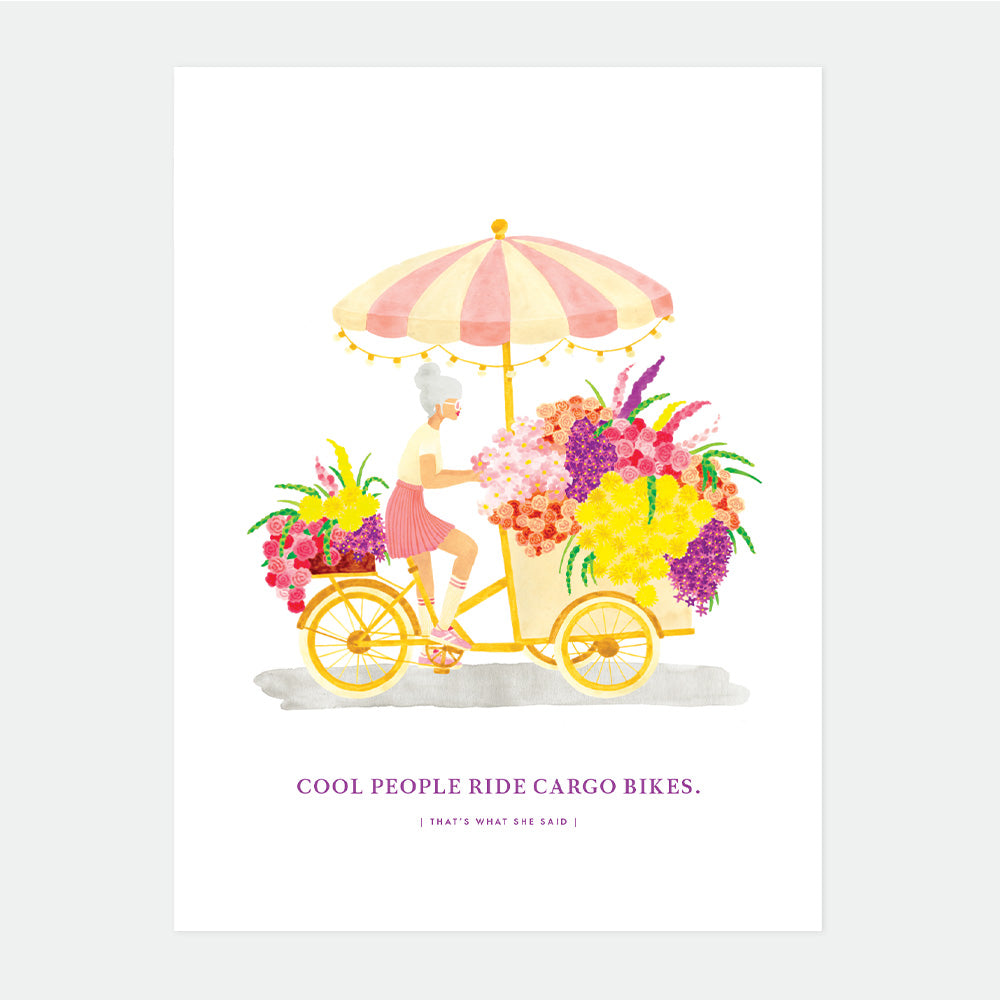 all-the-ways-to-say-cargo-bikes-poster-50x70-cm-blumen image 1