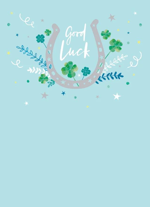 otter-house-good-luck-horseshoe-gru-karte-hufeisen-blumen image 1