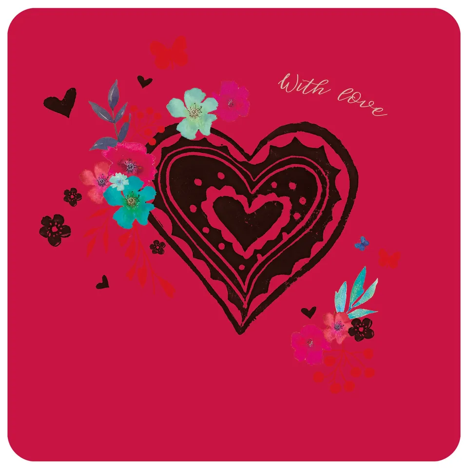 otter-house-brush-ink-love-heart-grusskarte-blumen image 1