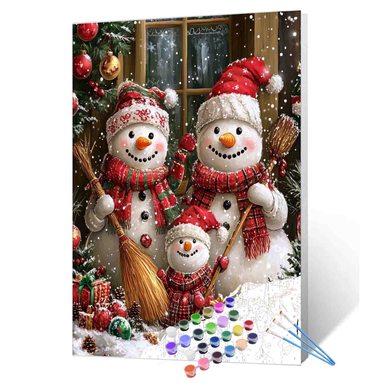 tucocoo-paint-by-numbers-schneemann-malen-nach-zahlen-40x50cm image 1