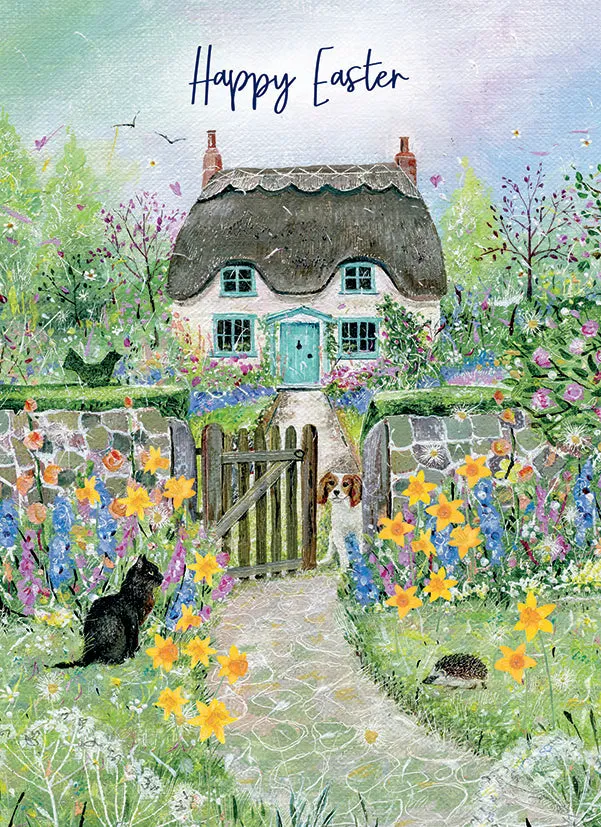 otter-house-easter-card-easter-cottage-osterkarte-fr-hling image 1