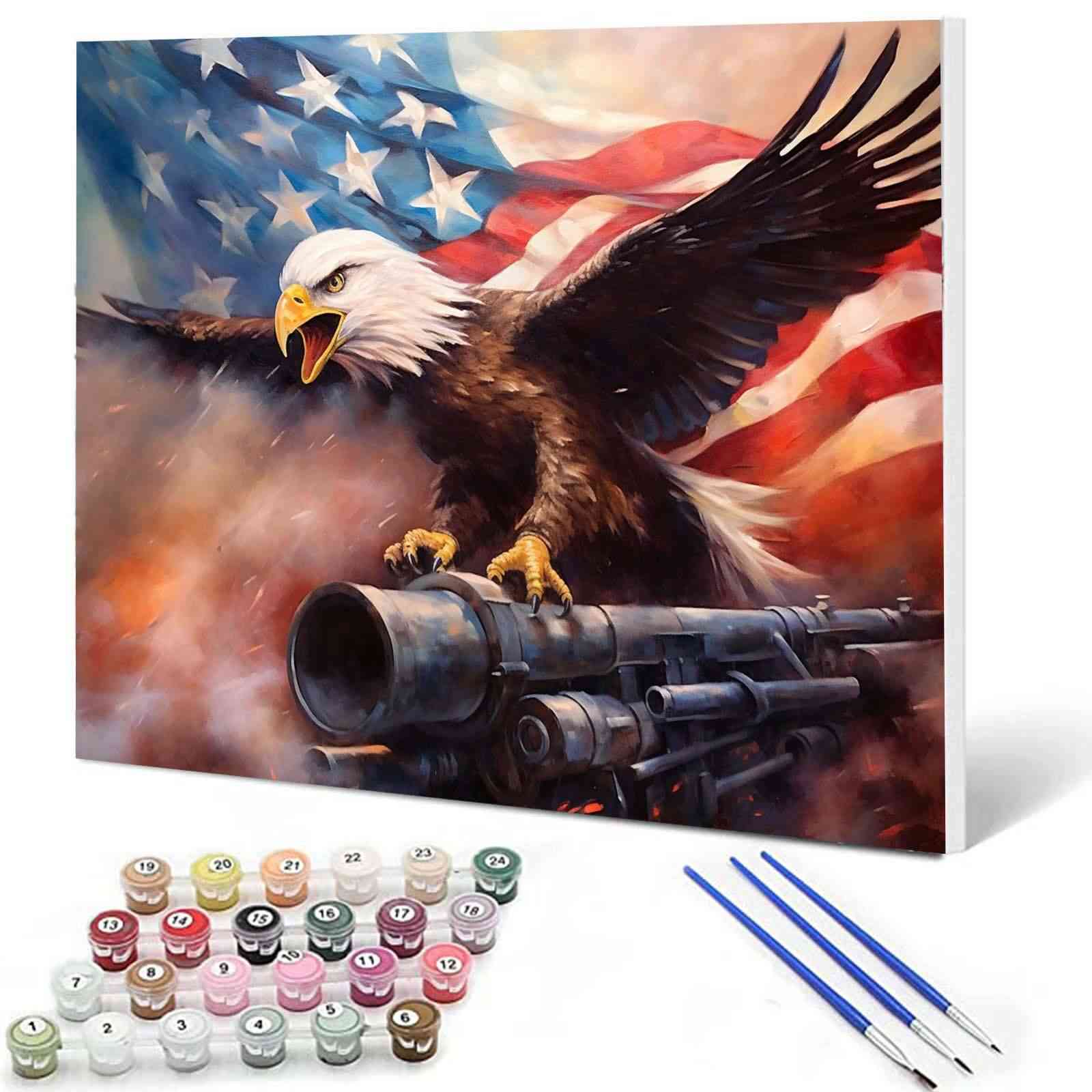 tucocoo-bald-eagle-rifle-smoke-malen-nach-zahlen-40x50 image 1