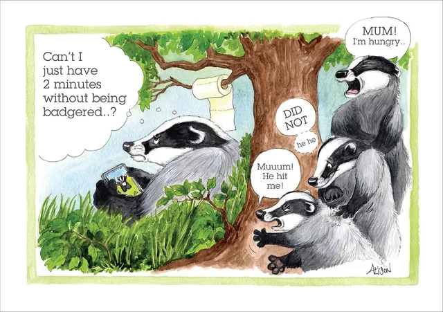 otter-house-greetings-cards-stop-badgering-me-gru-karte-dachs image 1