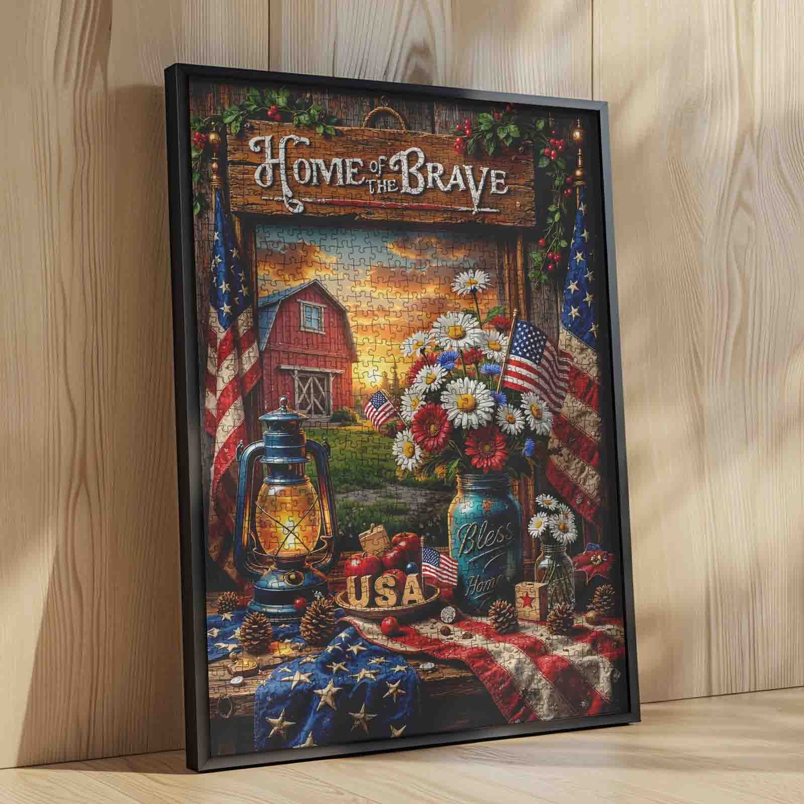 tucocoo-jigsaw-puzzles-home-of-the-brave-farmhouse-puzzle-1000-teile image 4