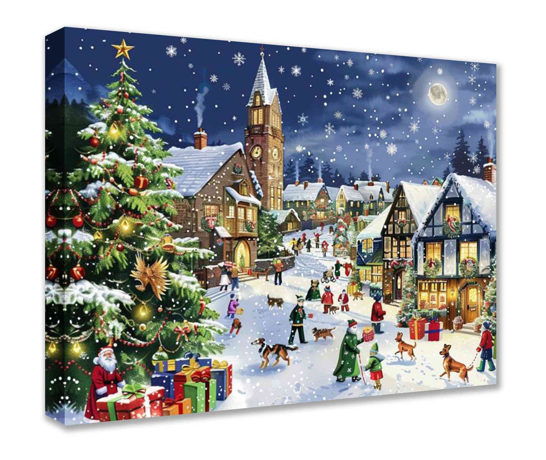 tucocoo-festive-christmas-village-leinwandbild-weihnachten image 1