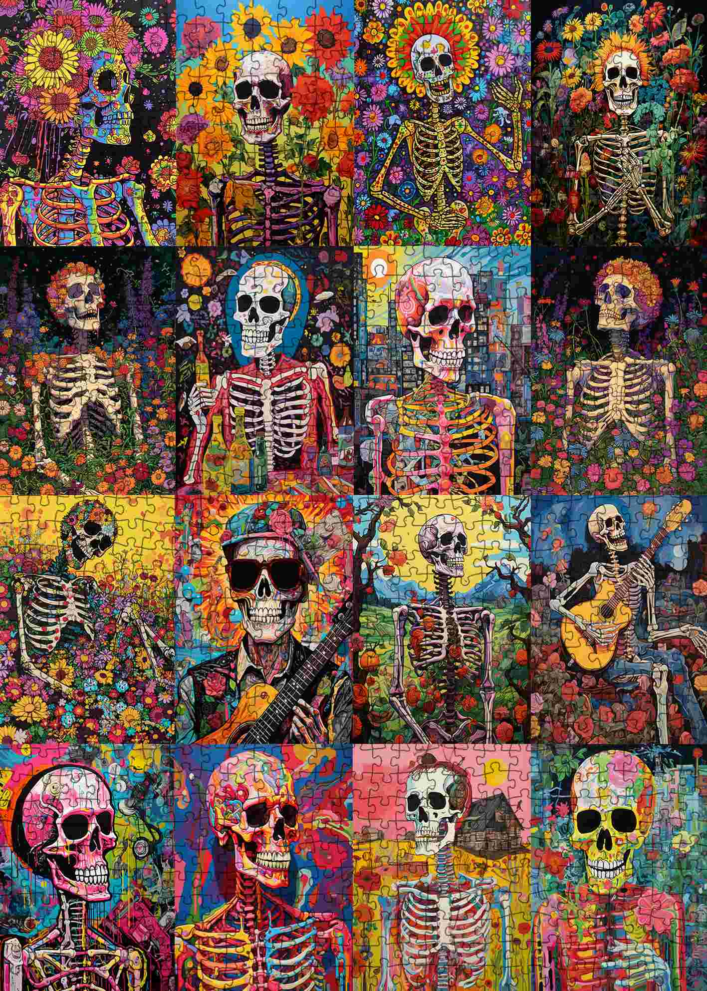 tucocoo-colorful-skeleton-collage-puzzle-1000-teile-skelett image 2