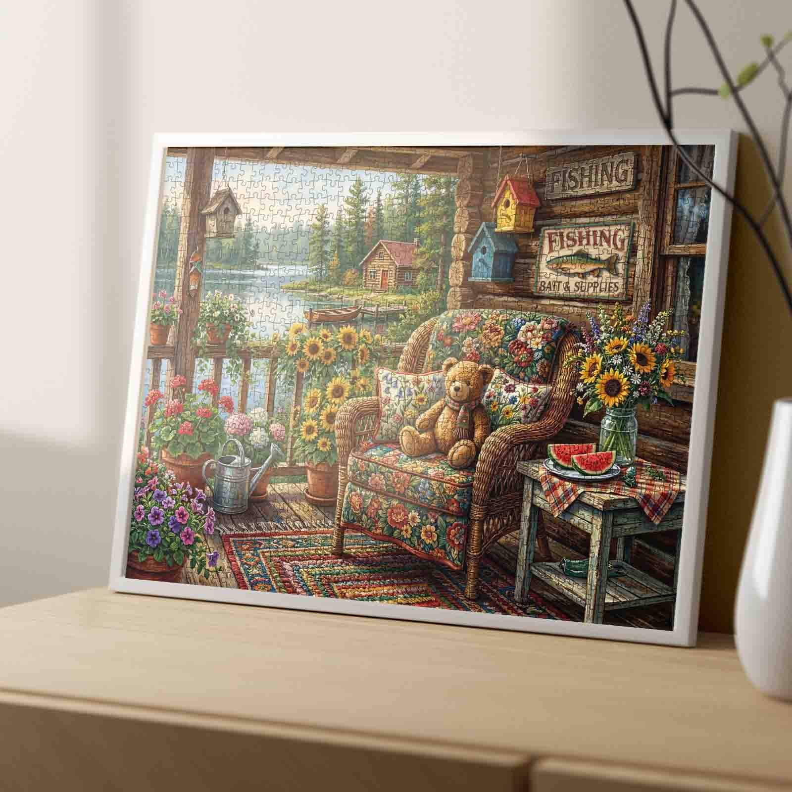 tucocoo-cozy-lakeside-porch-teddy-garden-puzzle-1000-teile image 4