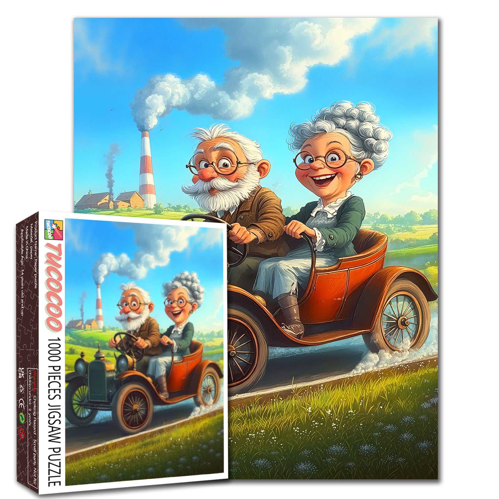 tucocoo-jigsaw-puzzles-happy-road-trip-puzzle-1000-teile-oldtimer image 1