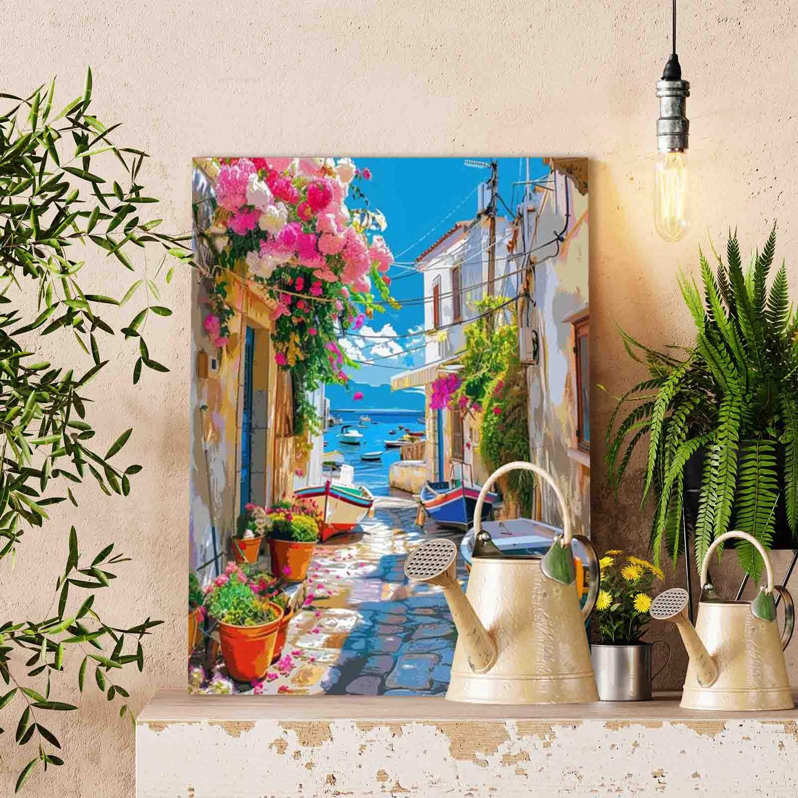 tucocoo-mediterranean-boat-alley-malen-nach-zahlen-landschaft-40x50-ohne-rahmen image 2
