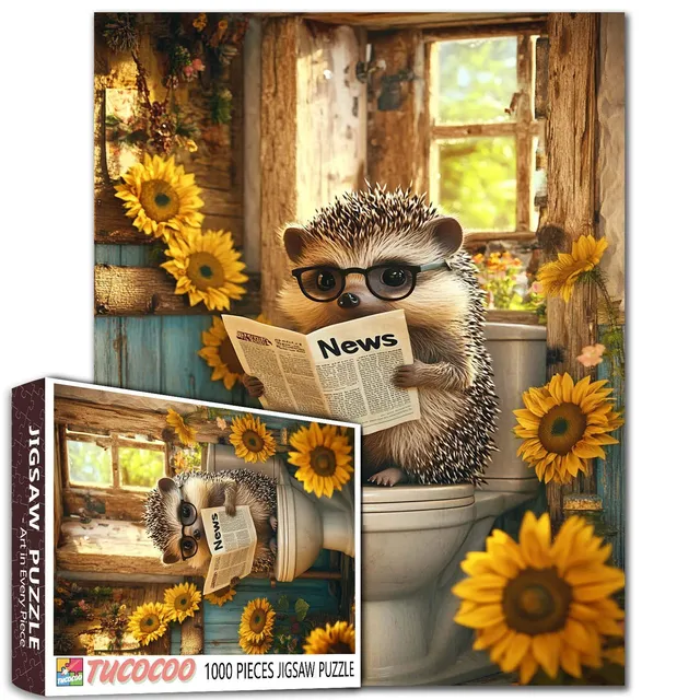 tucocoo-sunflower-hedgehog-puzzle-1000-teile-igel image 1