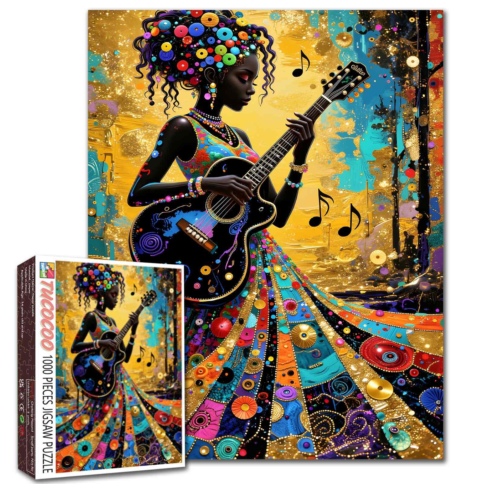 tucocoo-jigsaw-puzzles-guitar-melody-art-puzzle-1000-teile-musik-gitarre image 1
