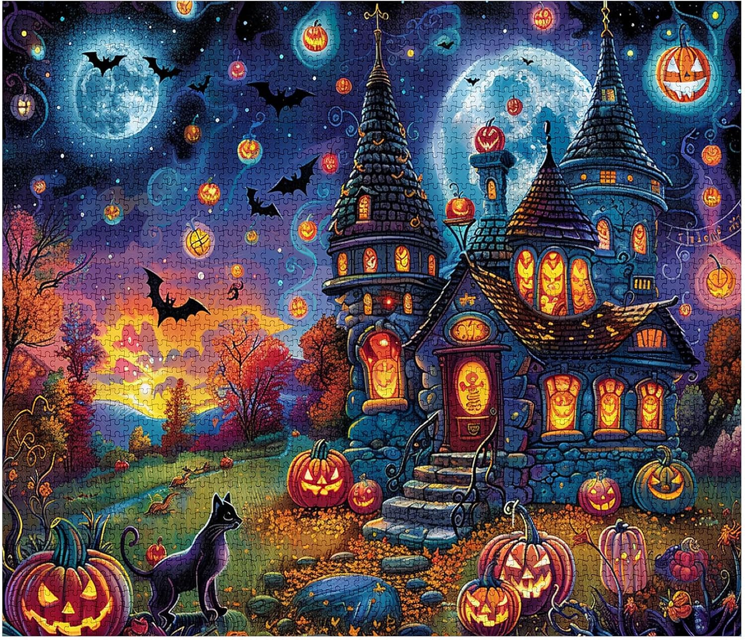 tucocoo-halloween-night-bat-castle-puzzle-1000-teile-schloss image 2