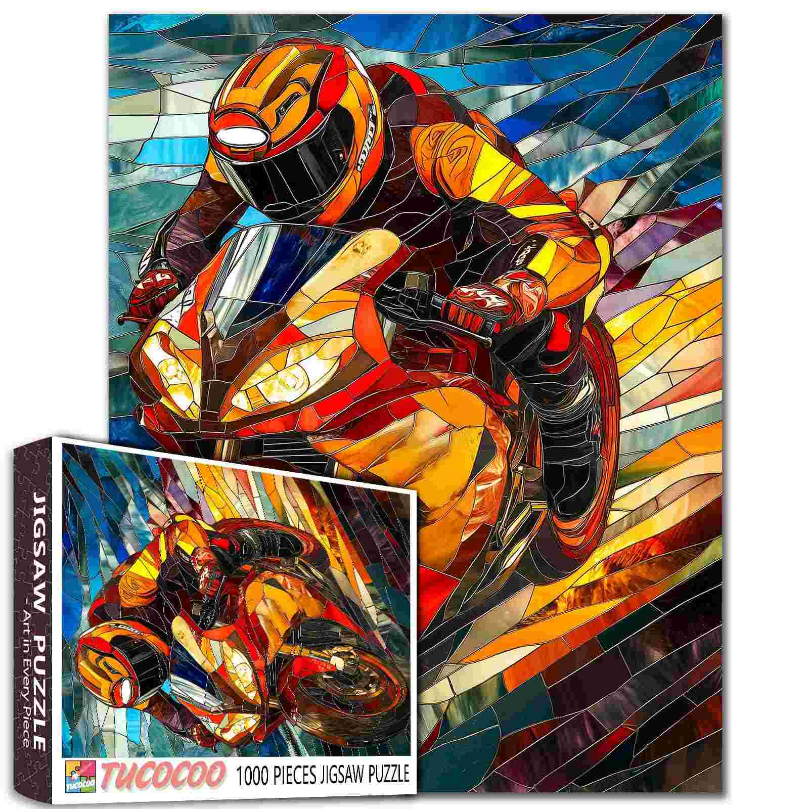 tucocoo-stained-glass-speedster-puzzle-1000teile-bike image 1