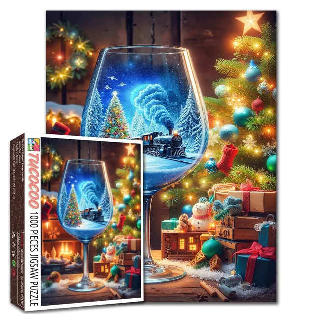 tucocoo-weihnachtszug-im-weinglas-puzzle-1000-teile image 1