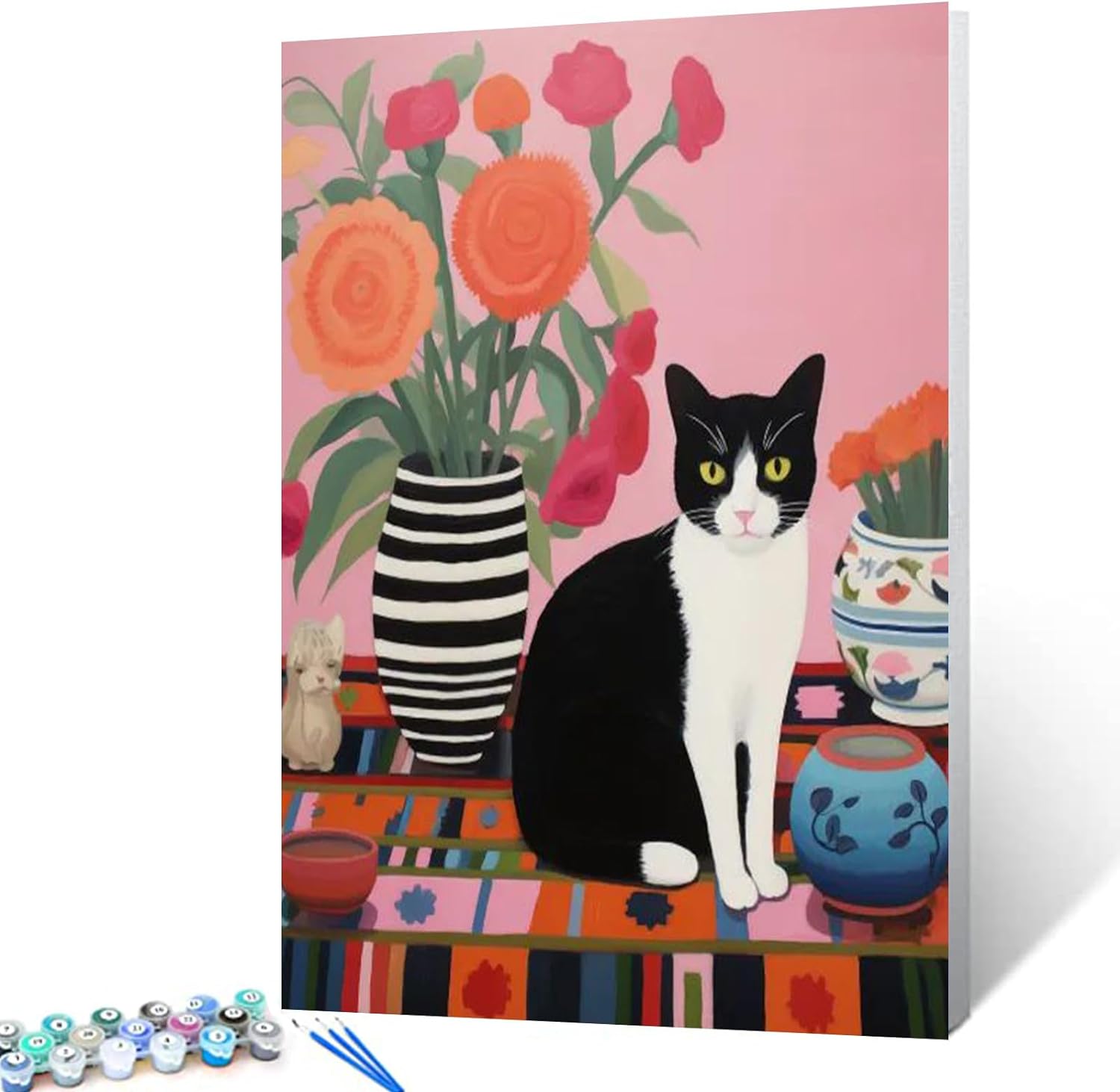 tucocoo-paint-by-numbers-katze-auf-teppich-malset-40x50 image 1