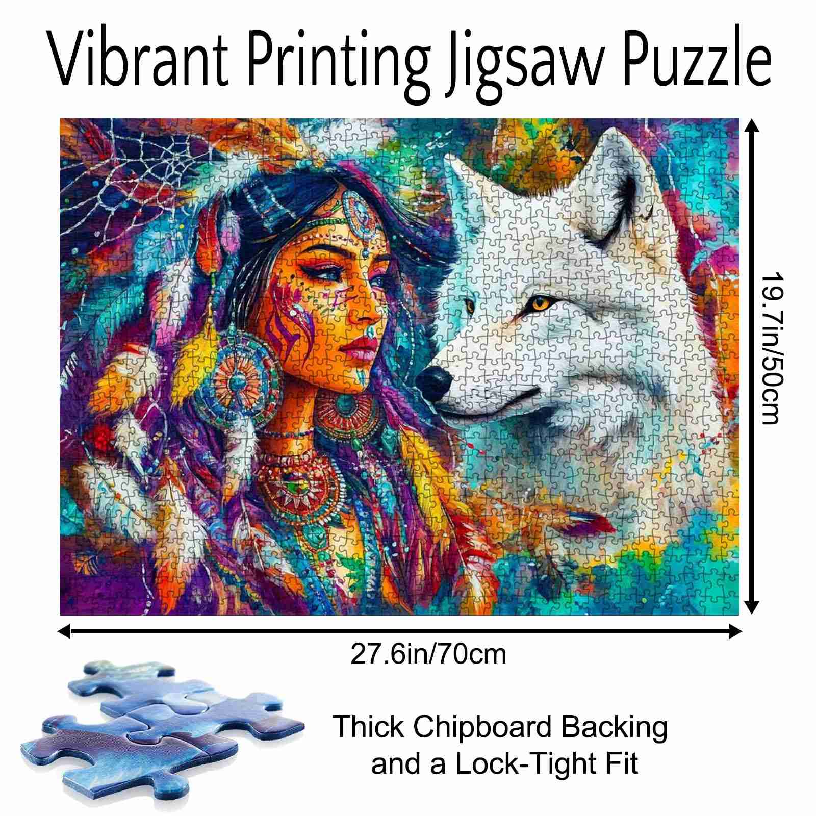 tucocoo-wild-spirit-indian-woman-with-wolf-puzzle-1000-teile image 5
